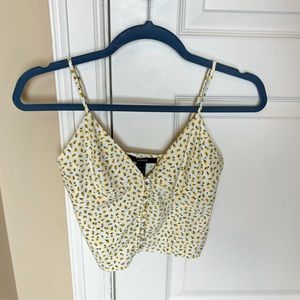 forever21 yellow flower crop top